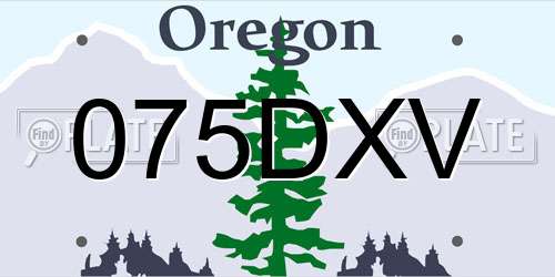075DXV Oregon License Plate