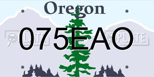 075EAO Oregon License Plate