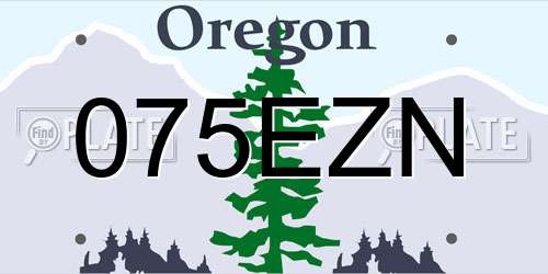 075EZN Oregon License Plate