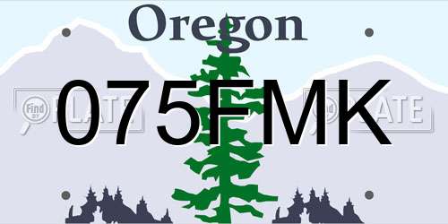 075FMK Oregon License Plate