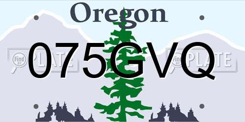 075GVQ Oregon License Plate
