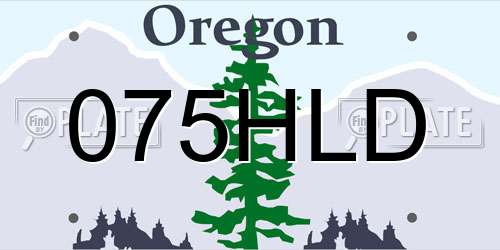 075HLD Oregon License Plate