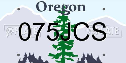 075JCS Oregon License Plate