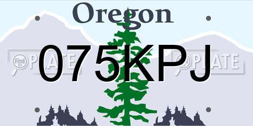 075KPJ Oregon License Plate