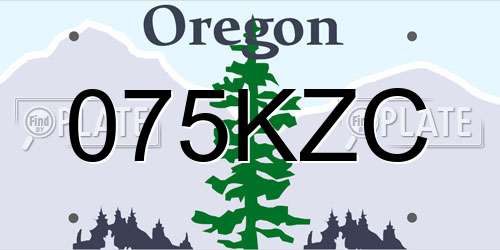 075KZC Oregon License Plate