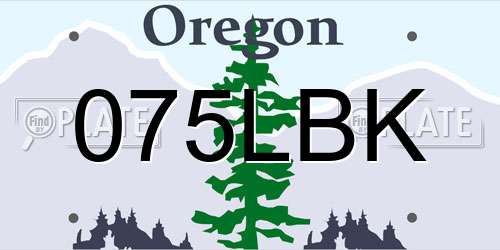 075LBK Oregon License Plate