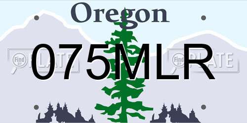 075MLR Oregon License Plate
