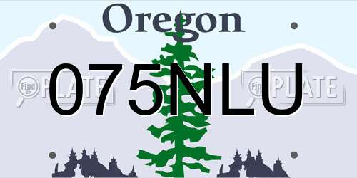075NLU Oregon License Plate