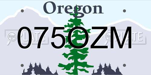 075OZM Oregon License Plate