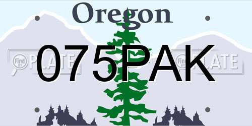 075PAK Oregon License Plate
