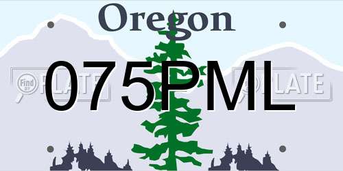 075PML Oregon License Plate