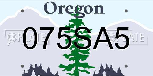 075SA5 Oregon License Plate