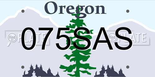 075SAS Oregon License Plate