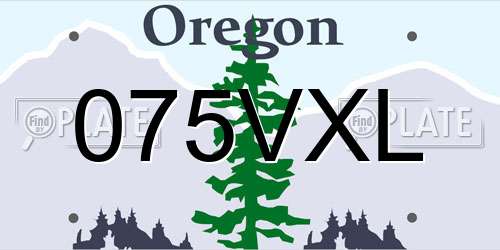 075VXL Oregon License Plate