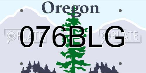 076BLG Oregon License Plate