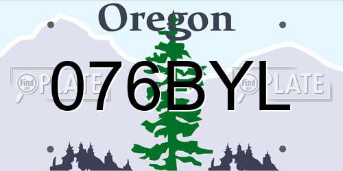 076BYL Oregon License Plate