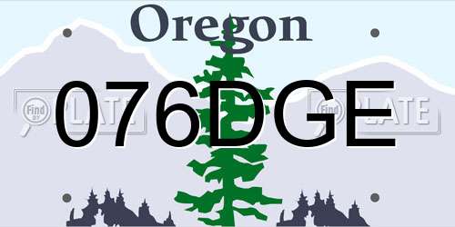 076DGE Oregon License Plate