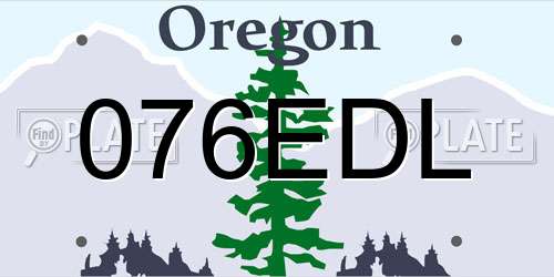 076EDL Oregon License Plate