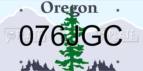 076JGC Oregon License Plate