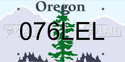 076LEL Oregon License Plate