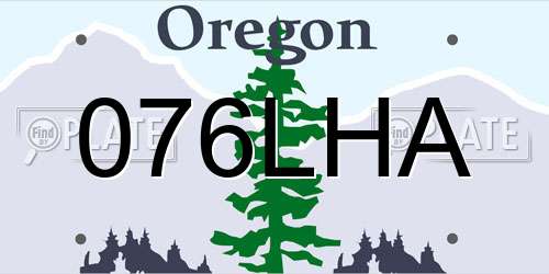 076LHA Oregon License Plate