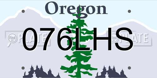 076LHS Oregon License Plate