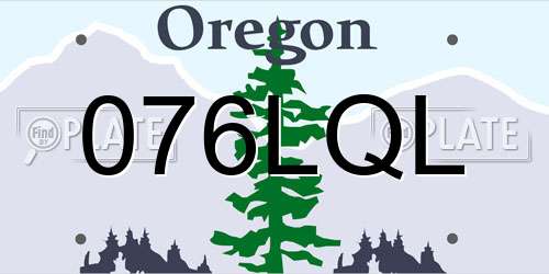 076LQL Oregon License Plate