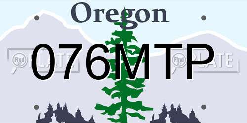 076MTP Oregon License Plate