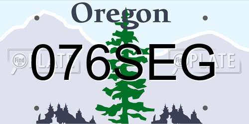 076SEG Oregon License Plate