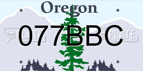 077BBC Oregon License Plate