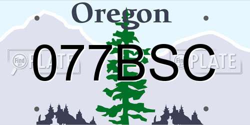077BSC Oregon License Plate