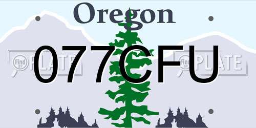 077CFU Oregon License Plate