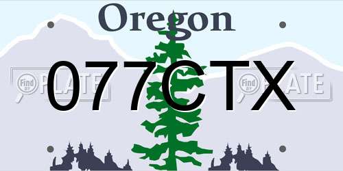 077CTX Oregon License Plate