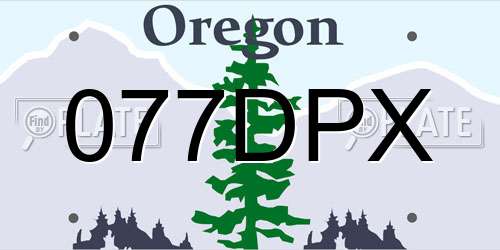 077DPX Oregon License Plate