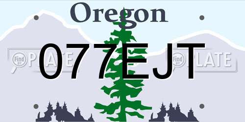 077EJT Oregon License Plate