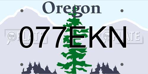 077EKN Oregon License Plate