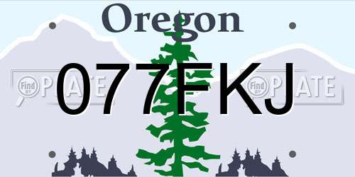 077FKJ Oregon License Plate