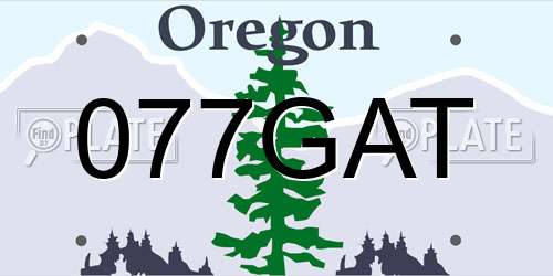 077GAT Oregon License Plate