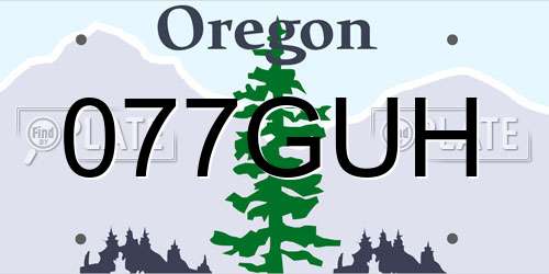 077GUH Oregon License Plate