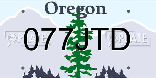 077JTD Oregon License Plate