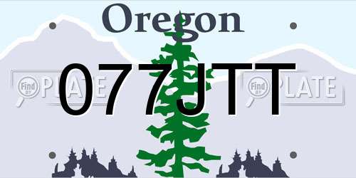 077JTT Oregon License Plate