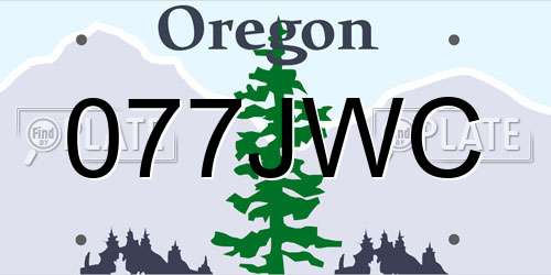 077JWC Oregon License Plate