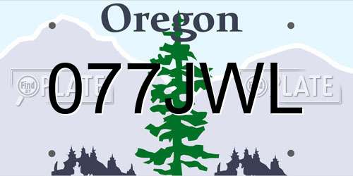 077JWL Oregon License Plate