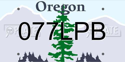077LPB Oregon License Plate