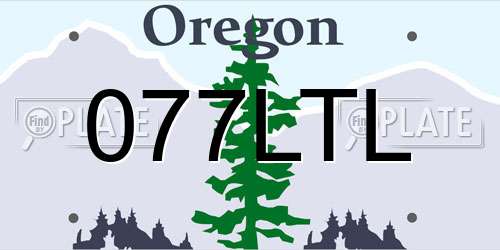 077LTL Oregon License Plate