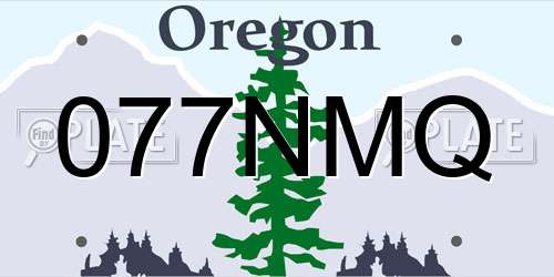 077NMQ Oregon License Plate