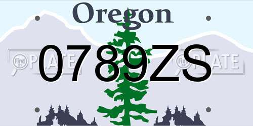 0789ZS Oregon License Plate