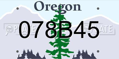 078B45 Oregon License Plate