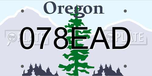 078EAD Oregon License Plate