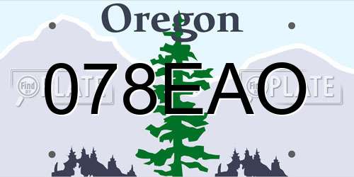 078EAO Oregon License Plate